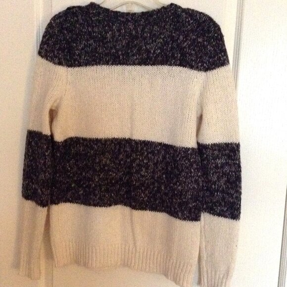 Denver Hayes Women's Black White Color Block Sweater Size S/P Cotton Blend Comfy - Picture 5 of 7